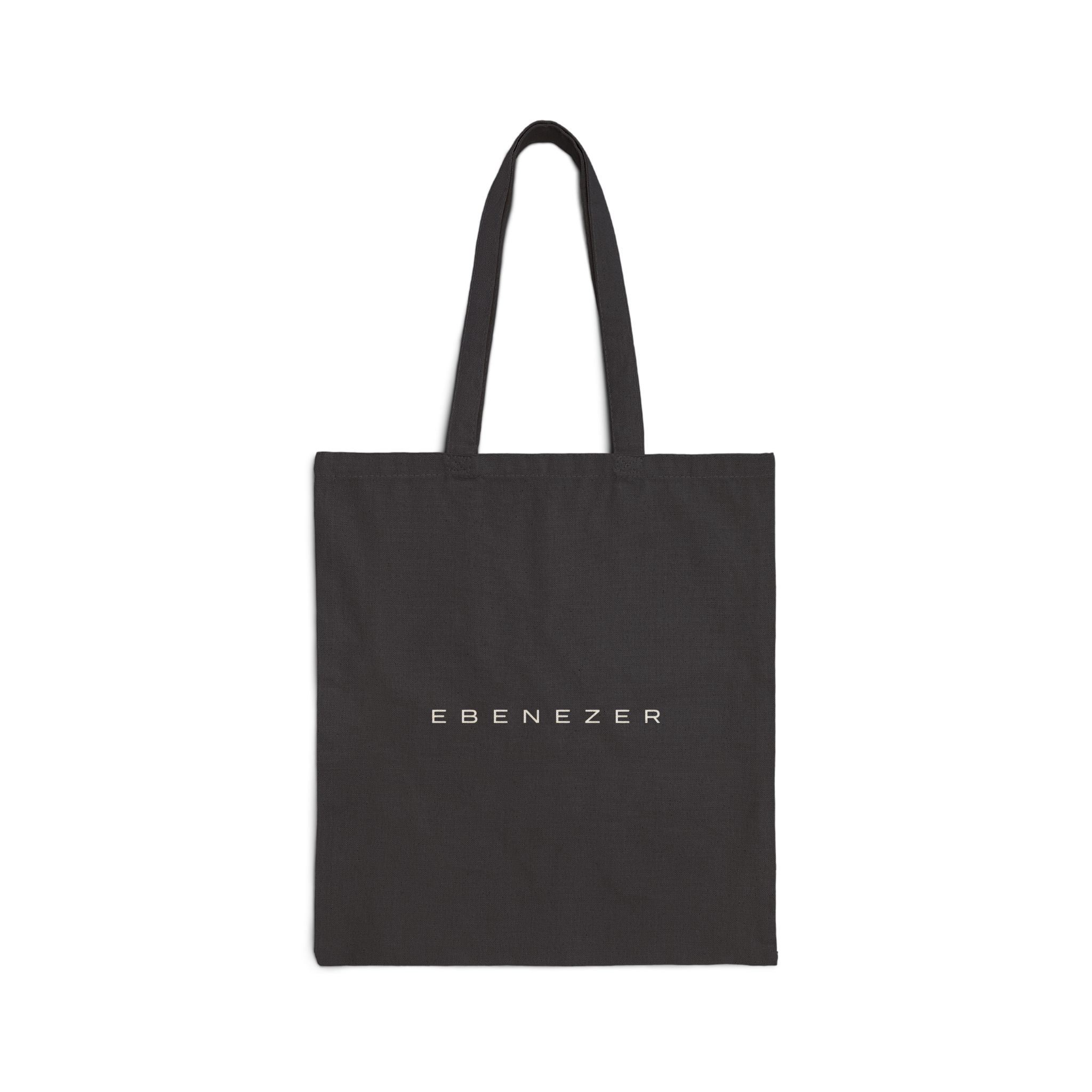 Ebenezer Minimalist Canvas Tote Bag — Black Cotton Grocery & Everyday Shoulder Bag