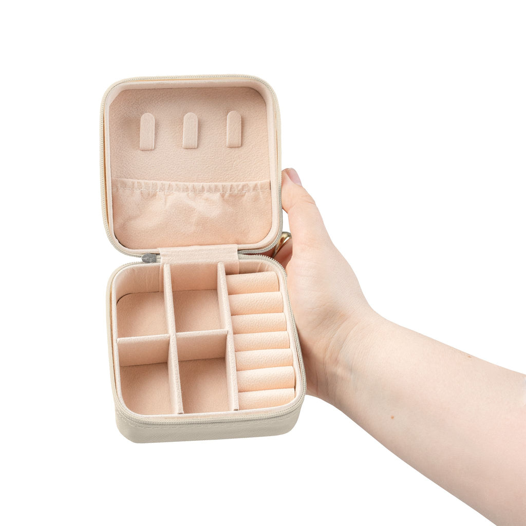Travel Jewelry Case — Compact Cross Design Organizer for Rings, Earrings & Necklaces
