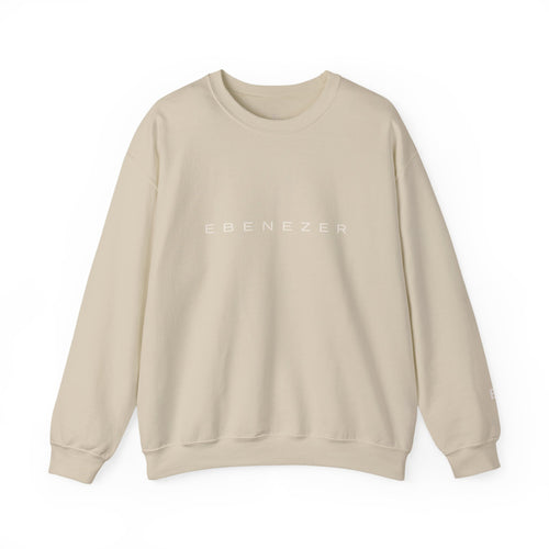 Ebenezer Minimalist Crewneck Sweatshirt — Classic Black Text Pullover