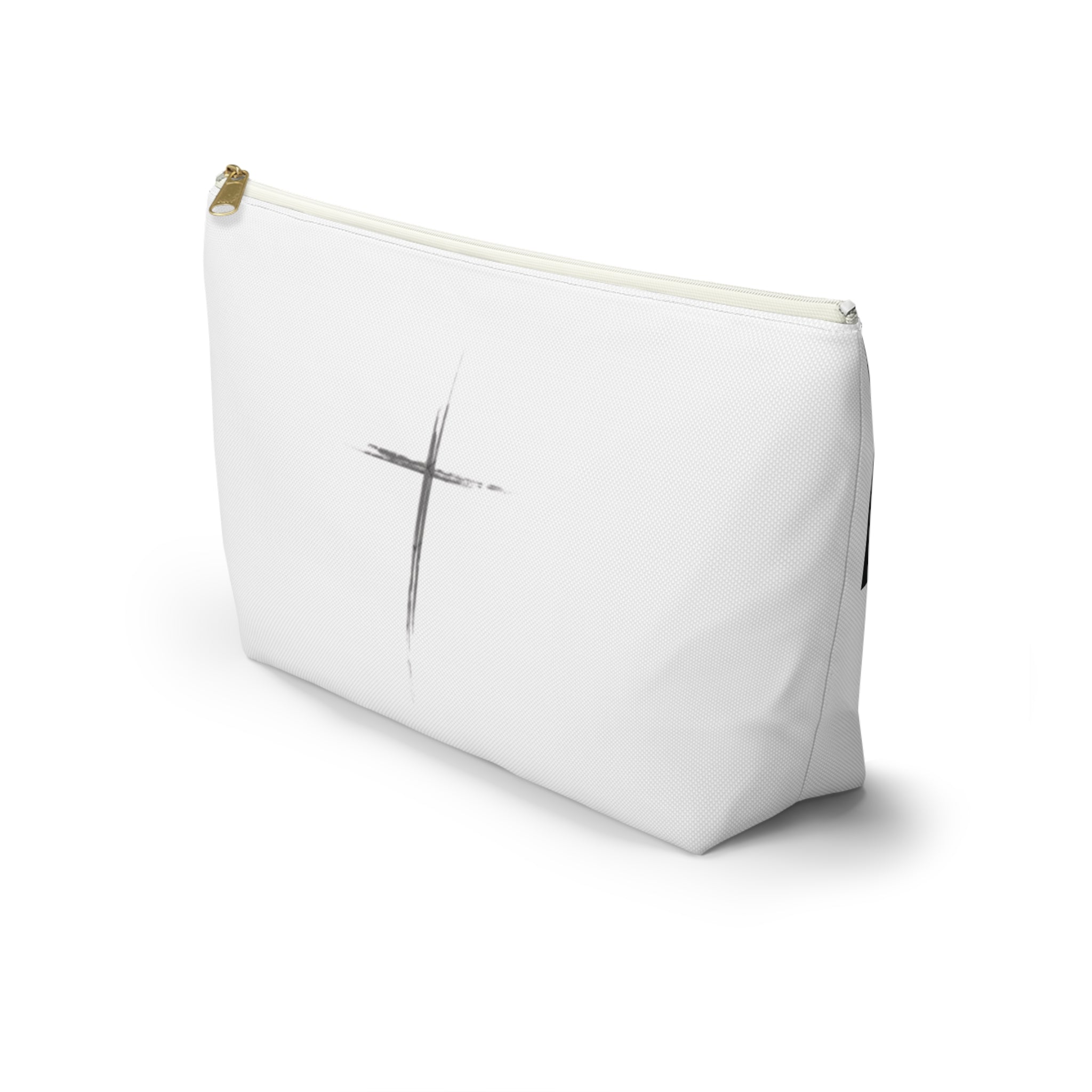 Jesus Is King Cross Accessory Pouch — Small T‑Bottom Faith Cosmetic Bag