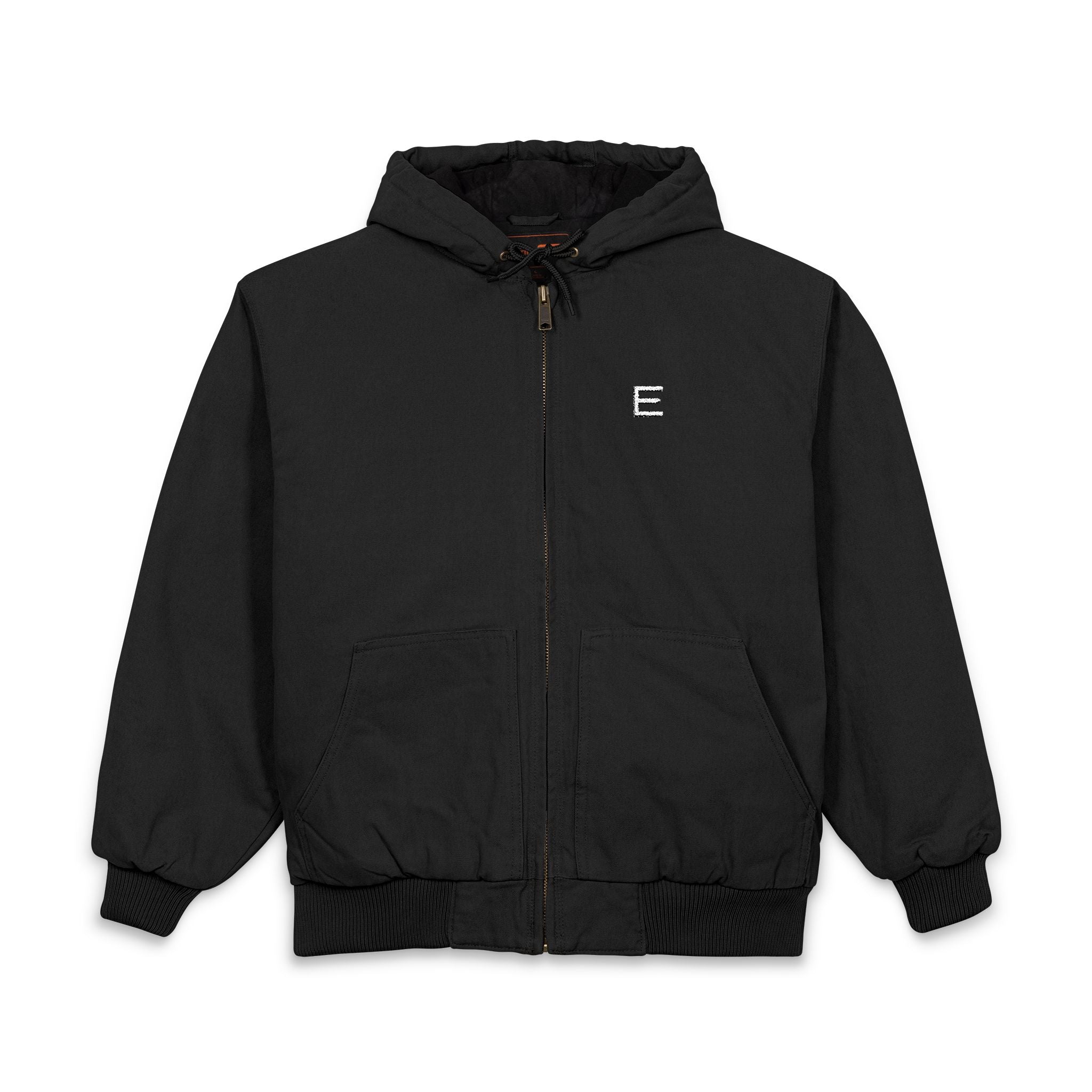Hooded Work Jacket — Embroidered 'E' Duck Cloth Hooded Jacket