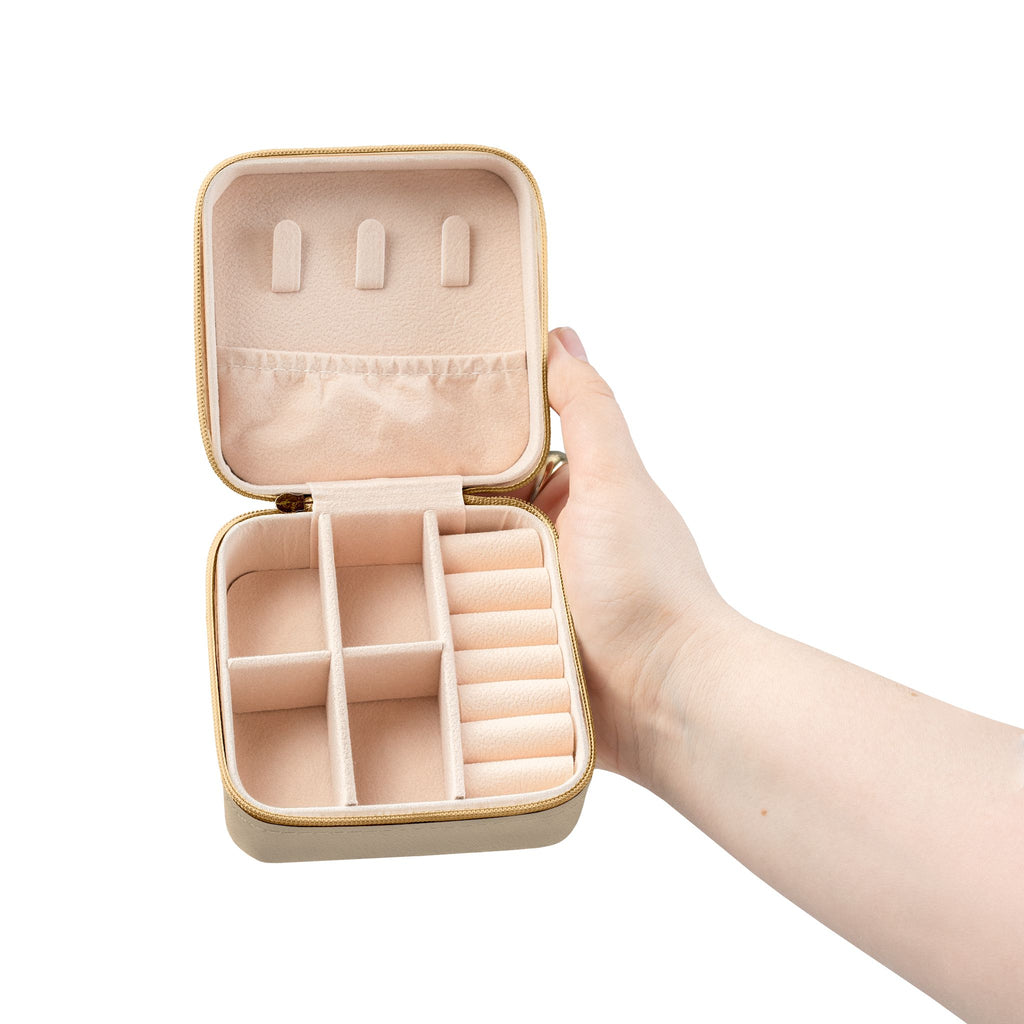 Travel Jewelry Case — Compact Cross Design Organizer for Rings, Earrings & Necklaces