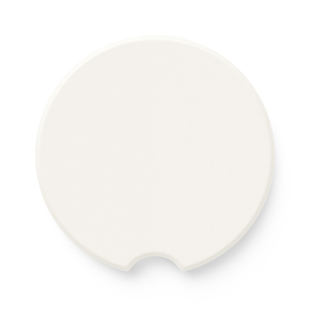 Soapstone Car Coaster — Minimal Brushstroke Cross Car Coaster